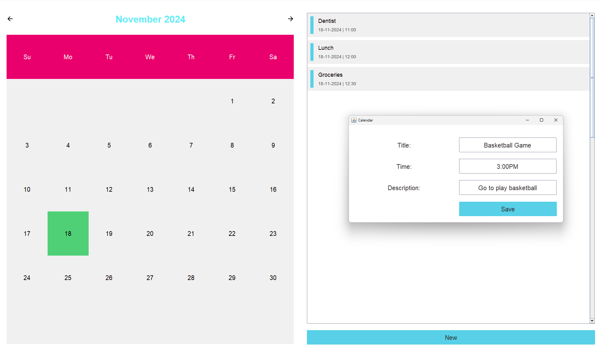 MyCalendar